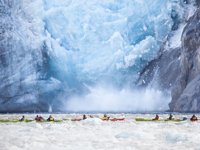 UnCruise Alaska Kayak Glacier Calve