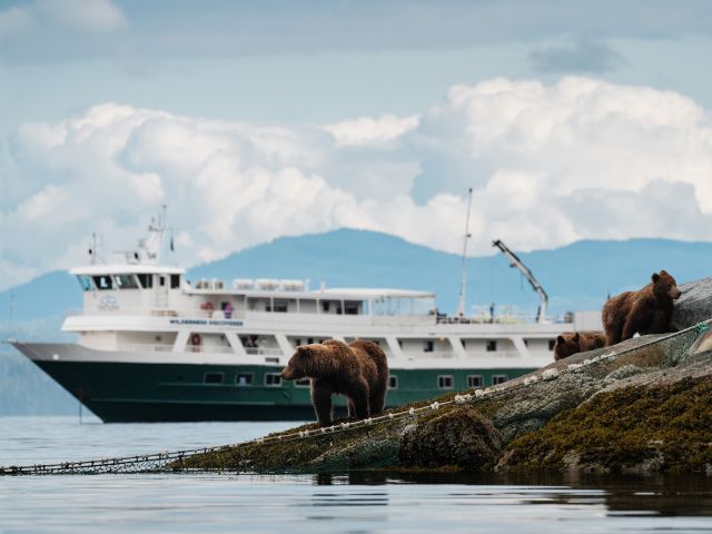 Uncruise ship in Glacier Bay National Park, Alaska