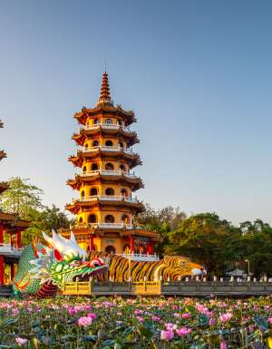 Dragon and Toger Pagodas in Koashing, Taiwan