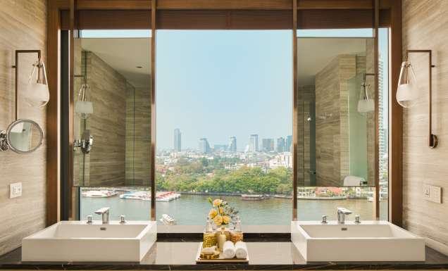 panoramic river view suite at Capella Bangkok