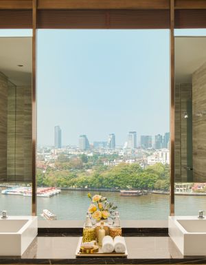 panoramic river view suite at Capella Bangkok
