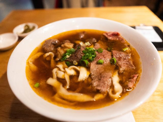 Beef noodle soup is Taiwan