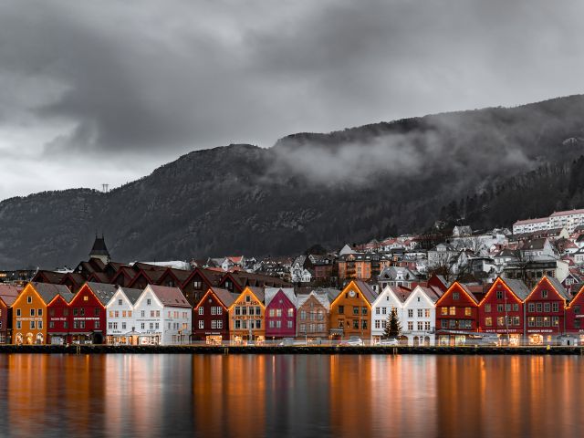 Bryggen town from the water