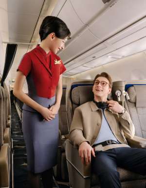 china airlines passenger in premium economy
