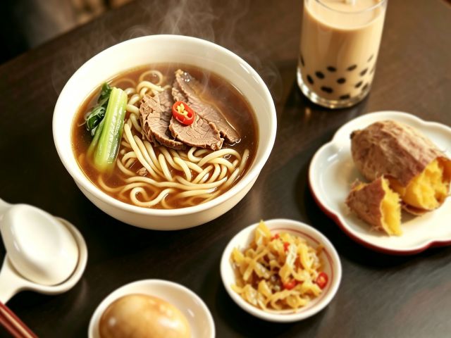 beef noodle soup served in China Airlines' lounge in Taipei