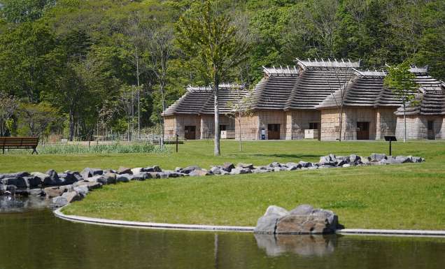traditional Ainu village at Upopoy japan
