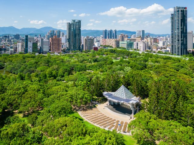 Aerial view of Da’an Forest Park.