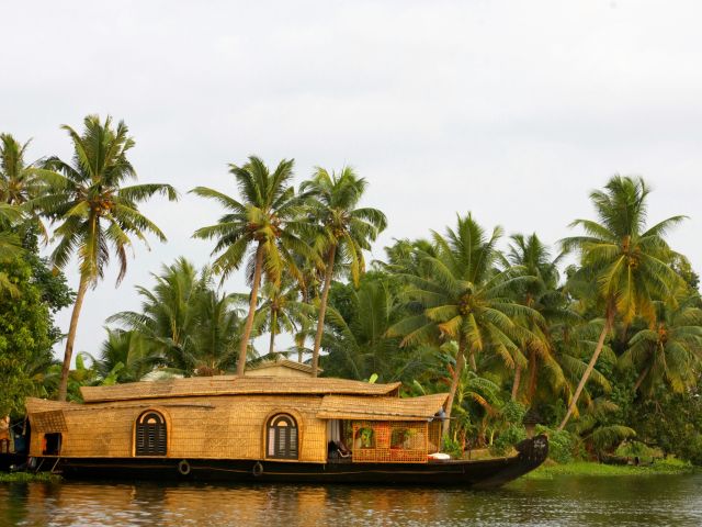 a traditional Kerala houseboat