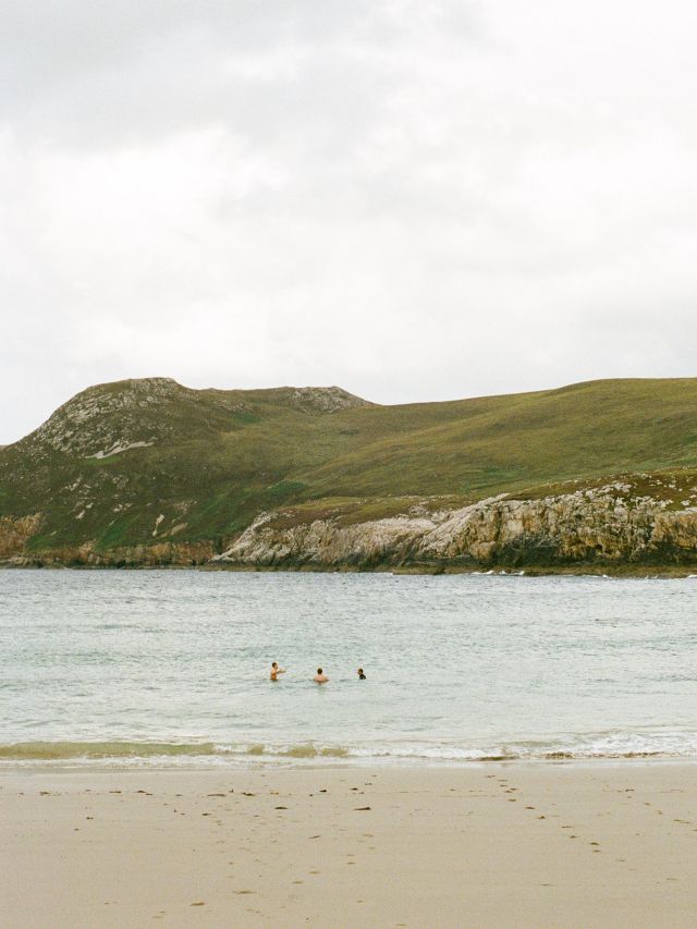 swimming at the beach in Hope Scotland