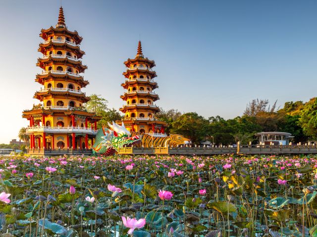 Dragon and Toger Pagodas in Koashing, Taiwan