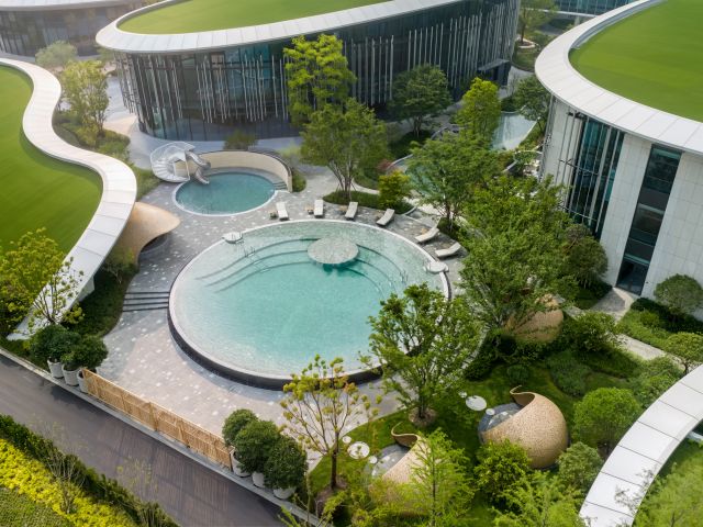 Kimpton Nine Trees Shanghai courtyard and pool