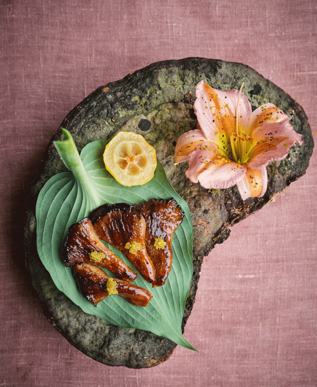 Grilled chocolate mushroom