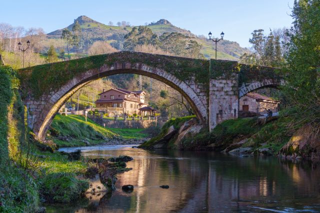 Liérganes Main Bridge in Cantabria, Spain.