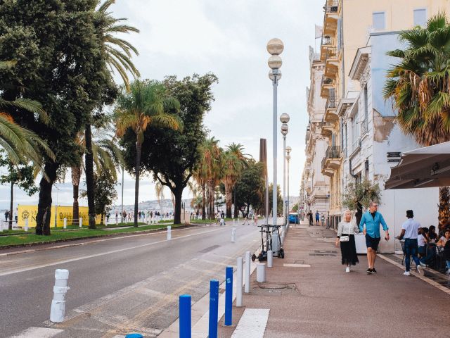 the palm-fringed Promenade des Anglais in France