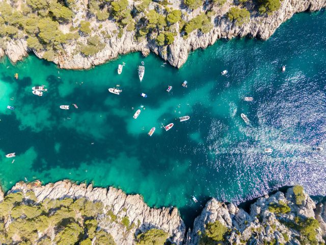 boats in the water of the coast of Marseille