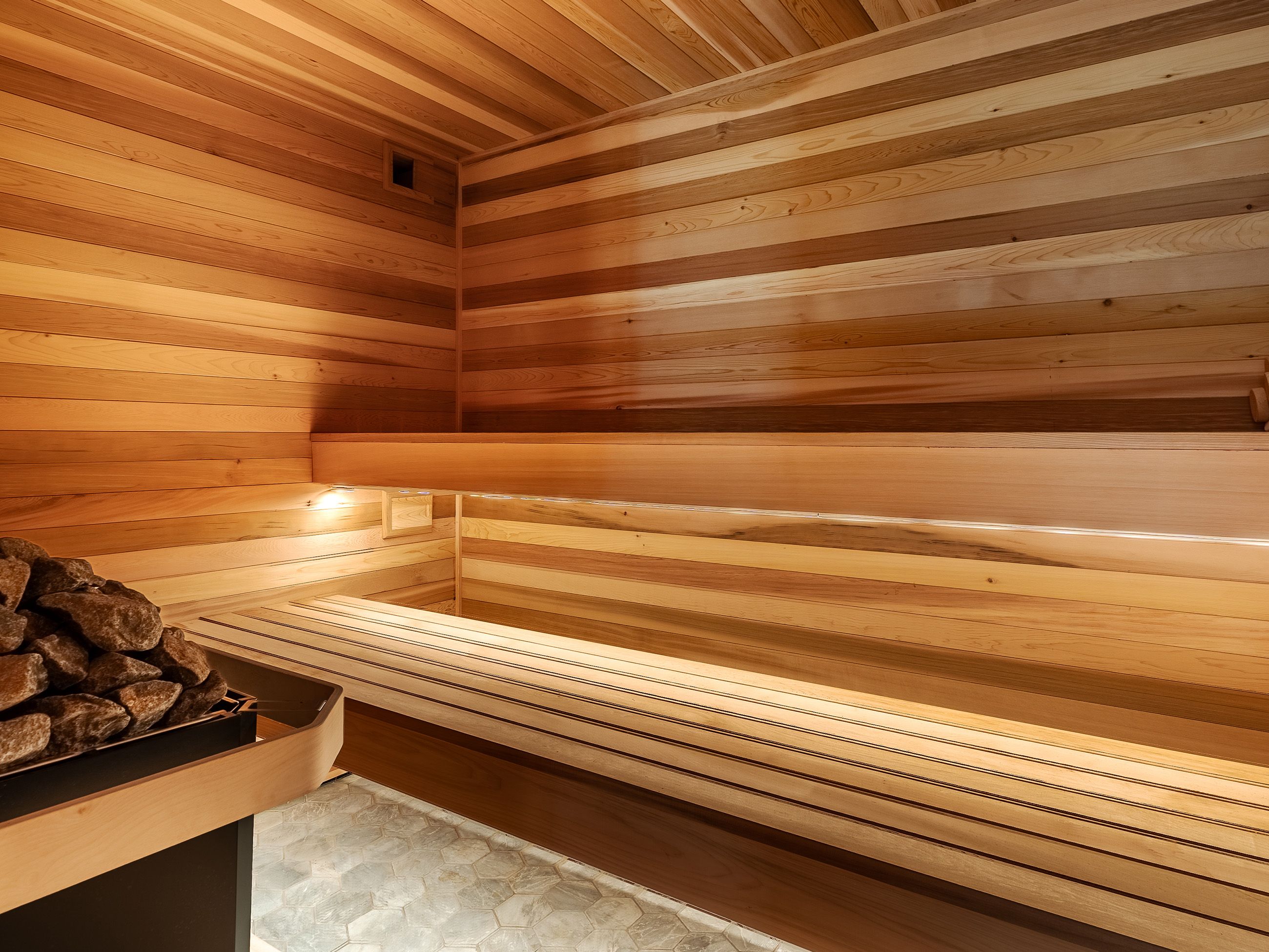 Inside castle sauna
