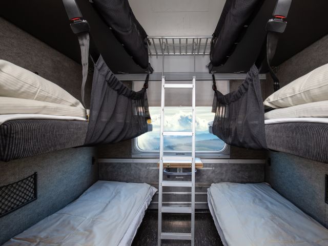 private sleeper compartment on Snälltåget train 